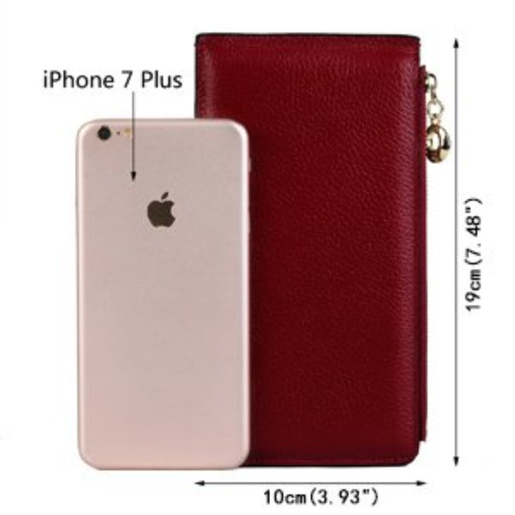 RED LEATHER 20 CARD ORGANIZER/WALLET - Picture 4 of 9